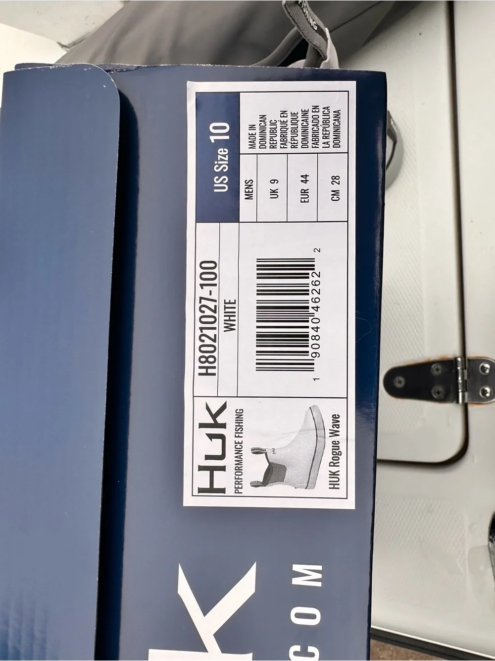 Huk White and Gray Slip-On Deck Boots